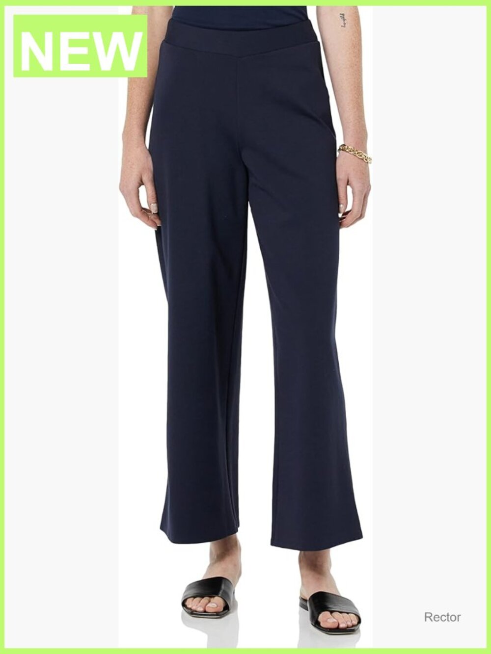 Cropped Wide Leg Pull-On Pants - Stretchy Ponte Knit, Relaxed Fit